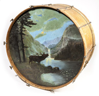 Folk Art Decorated Base Drum