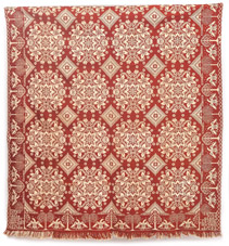Early Nortwic 1837 Jacquard Coverlet