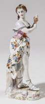 Volkstedt Porcelain Figure Lady with Mask