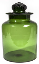 Green Glass Storage Jar