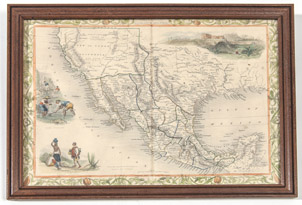 Tallis 1850 Map of Texas & Calif.