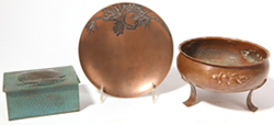 Three Pieces of Arts & Crafts Copper & Bronze