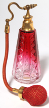 Amberina Cut Glass Atomizer Perfume