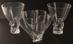 Three Steuben Crystal Vases