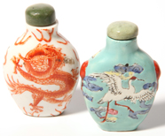 Two Chinese Porcelain Snuff Bottles
