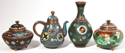 Four  Pieces Of Chinese Cloisonné