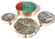 Four Mexican Sterling Pill Boxes