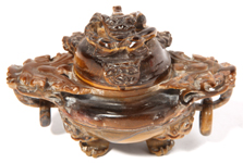 Chinese Carved Tigers-Eye Dragon Vase