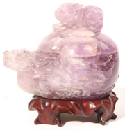 Chinese Carved Amethyst Figural Box