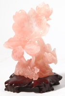 Chinese Carved Rose Quartz Figural Group