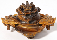Chinese Carved Tigers-Eye Dragon Vase