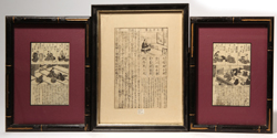 Three Sadahide Utatawa Japanese Illustrated Poetry Prints