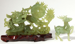 Chinese Jade Carving of Dragon & Stag