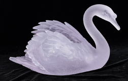 Daum Nancy Art Glass Swan Vase