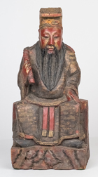Carved & Painted Chinese Ancestral Figure