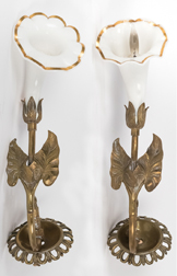 Pair Bronze French Wall Sconces