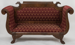 Mahogany Eagle Carved Federal Sofa