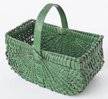 Flat Sided Basket in Old Paint