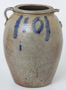 Blue Decorated 10 Gal. Stoneware Jar