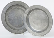 Two Pewter Chargers