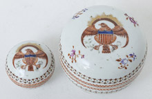 Two Chinese Export Porcelain Covered Boxes
