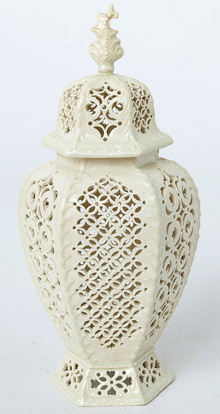 Leeds Creamware Covered Vase
