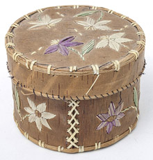 Great Lakes Indian Quill Decorated Birch Bark Box