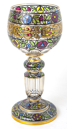 Austrian Renaissance Revival Art Glass Goblet