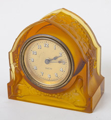French Art Glass Desk Clock