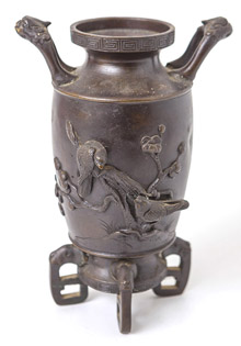 Chinese Figural Bronze Vase