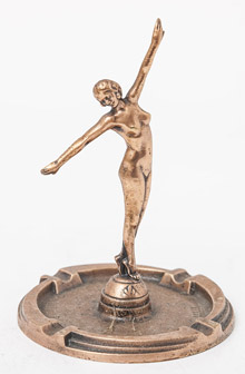 Art Deco Bronze Figural Ashtray