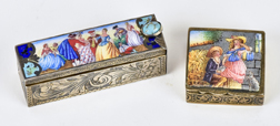 Two French Enameled Silver Boxes