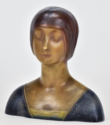 Art Deco Painted Bust