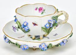Meissen Decorated Porcelain Cup & Saucer