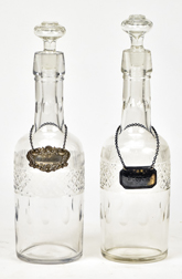 Pair Cut Glass Whiskey Decanters