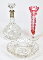 Three Pieces of Cut Glass