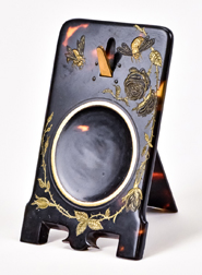 Carved & Gold Inlaid Japanese Watch Holder