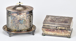 Victorian Silver Plated Jewel Casket & Tobacco Humidor