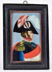 Reverse Painting on Glass of Soldier