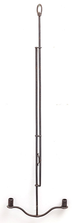 Rare Wrought Iron Hanging Trammel Candle Light
