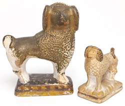 Two Chalkware Dogs