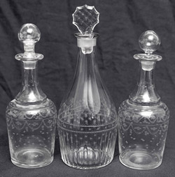 Three Early Blown Glass Decanters