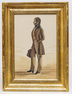 Early Signed Watercolor of Gentleman
