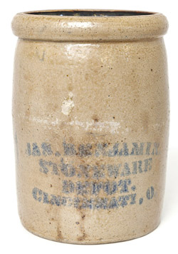 Jas. Benjamin Cincinnati Stoneware Jar