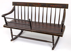 Outstanding Grain Painted Mammy's Bench