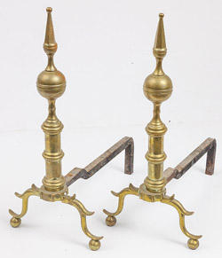 Chippendale Brass Andirons