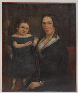 Folk Art Portrait of Mother & Child