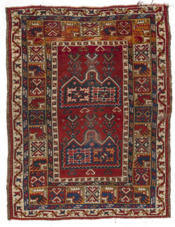 Antique Caucasian Oriental Prayer Rug