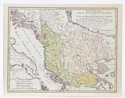 Early Hand Colored Map of Greece