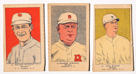 Three 1923 W515-1 Strip Cards